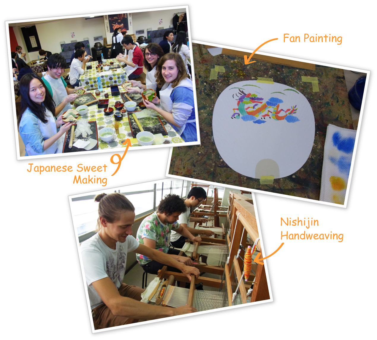 Japanese Sweet Making, Fan Painting, Nishijin Handweaving